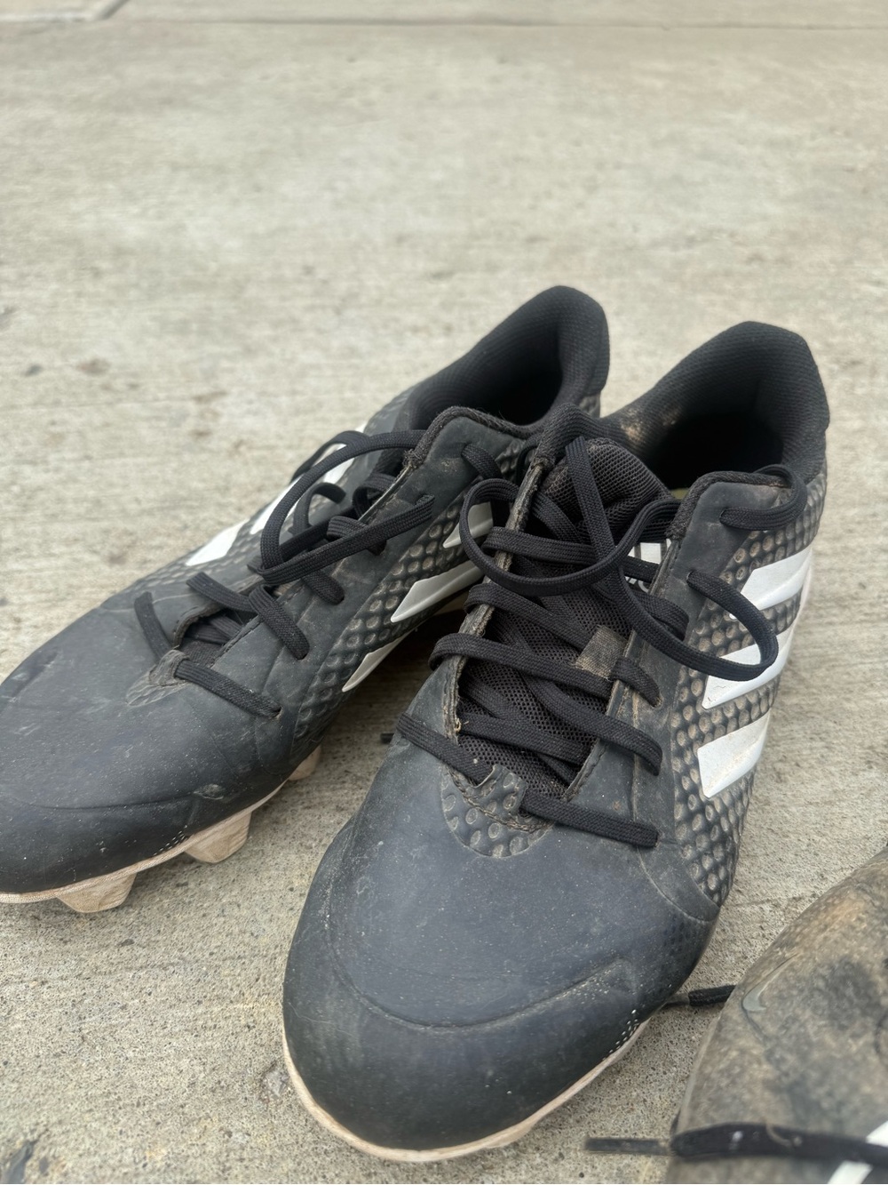 Men's Black Athletic Cleats with White Accents
